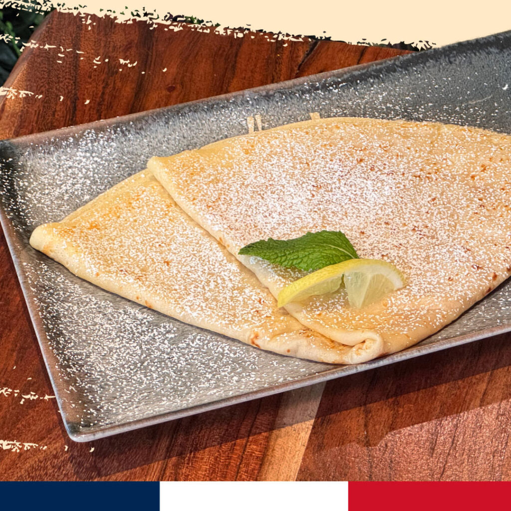 French butter-lemon crêpe with lemon at J&G Palacsintafaló in Budapest
